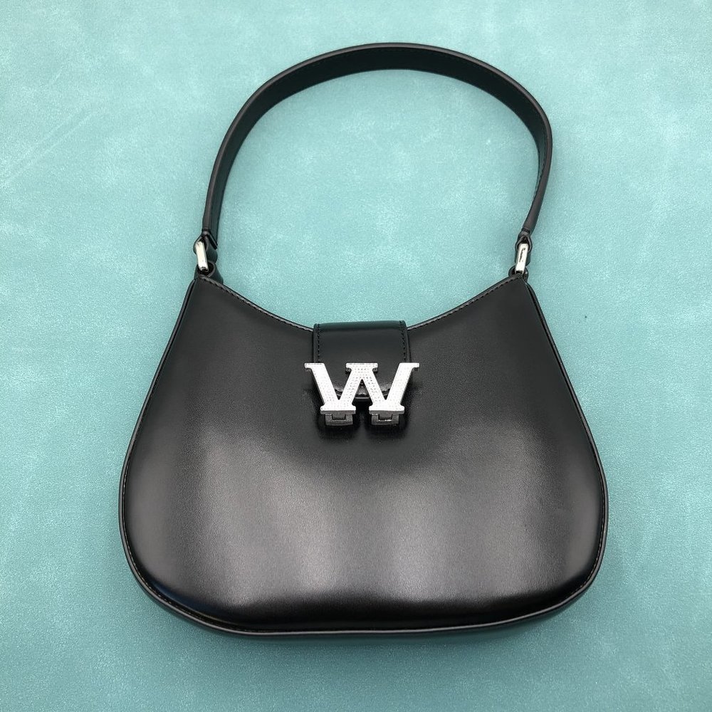 w legacy small hobo black leather handbag